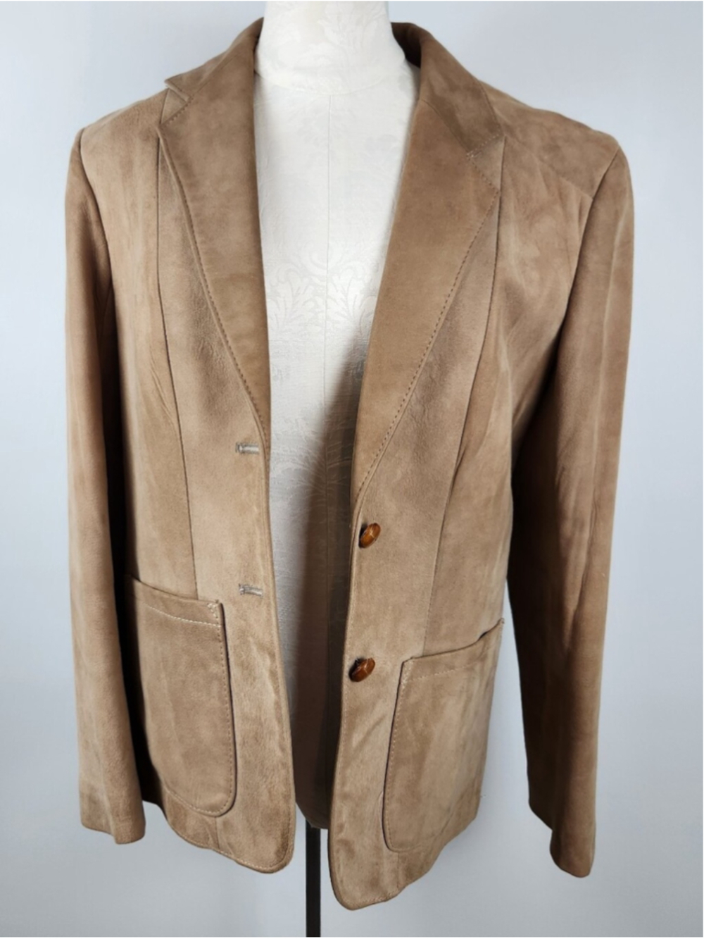 VTG Made In New Zealand Kings Road Tan Suede Blazer Sz 38 Fits M Prep Heritage